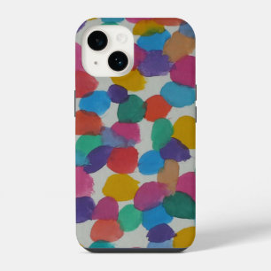 Kleurrijke waterverf stippen iPhone 14 hoesje