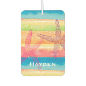 Kleurrijke Waterverf Strepen Zeester Gepersonalise Luchtverfrisser (Voorkant)