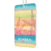 Kleurrijke Waterverf Strepen Zeester Gepersonalise Luchtverfrisser (Links)