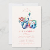 Kleurrijke Waterverf tandarts Afstuderen Kaart (Voorkant)