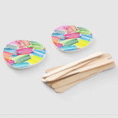 Kleurrijke Waterverf Tekenstaal Abstracte kunst Handwaaier (Niet-gemonteerd)