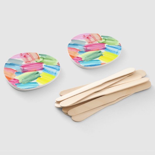 Kleurrijke Waterverf Tekenstaal Abstracte kunst Handwaaier (Niet-gemonteerd)