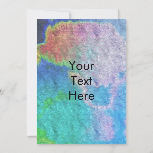 Kleurrijke Waterverf Tie Dye Blank Kaart (Voorkant)