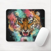 Kleurrijke Waterverf Tiger Head Muismat (Met muis)