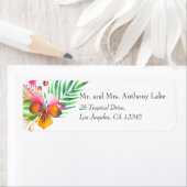 Kleurrijke Waterverf Tropical Summer Beach bruilof Etiket (Insitu)