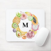Kleurrijke Waterverf Tropisch fruit, borstmonogram Muismat (Met muis)
