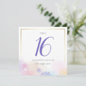 Kleurrijke Waterverf Trouwtafel Kaart (Staand voorkant)