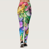 Kleurrijke Waterverf Tuin Leggings (Achterkant)