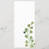 Kleurrijke Waterverf Tuin Rand Menu Kaart (Achterkant)