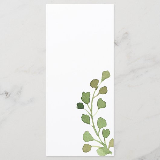 Kleurrijke Waterverf Tuin Rand Menu Kaart (Achterkant)