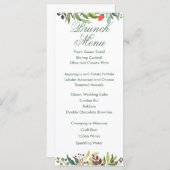 Kleurrijke Waterverf Tuin Rand Menu Kaart (Voorkant / Achterkant)