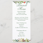 Kleurrijke Waterverf Tuin Rand Menu Kaart (Voorkant)