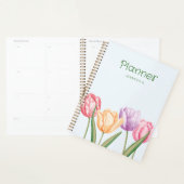 Kleurrijke Waterverf Tulp Bloemen Met Aangepaste T Planner (Display)