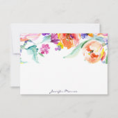 Kleurrijke waterverf tulpen gepersonaliseerd notitiekaartje (Voorkant)