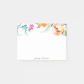 Kleurrijke waterverf tulpen gepersonaliseerd post-it® notes (Voorkant)