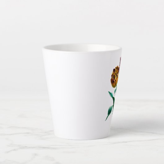 Kleurrijke Waterverf Tulpenbloemenboeket Latte Mok (Voorkant)