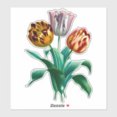 Kleurrijke Waterverf Tulpenbloemenboeket Sticker (Vel)