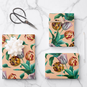 Kleurrijke  Waterverf tulpenbloemenpatroon Inpakpapier Vel