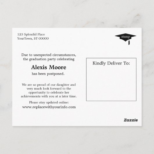 Kleurrijke Waterverf Uitgestelde Graduation Party Briefkaart (Achterkant)