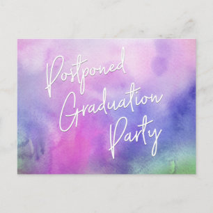 Kleurrijke Waterverf Uitgestelde Graduation Party Briefkaart