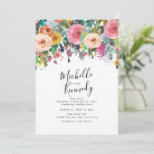 Kleurrijke Waterverf Uitnodiging tot weduwschap (Staand voorkant)