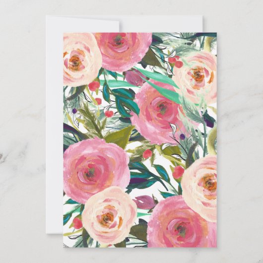 Kleurrijke Waterverf Uitnodiging tot weduwschap (Achterkant)