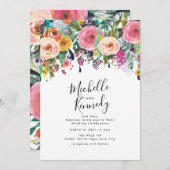 Kleurrijke Waterverf Uitnodiging tot weduwschap (Voorkant / Achterkant)