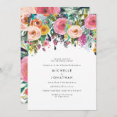 Kleurrijke Waterverf Uitnodiging tot weduwschap (Voorkant / Achterkant)