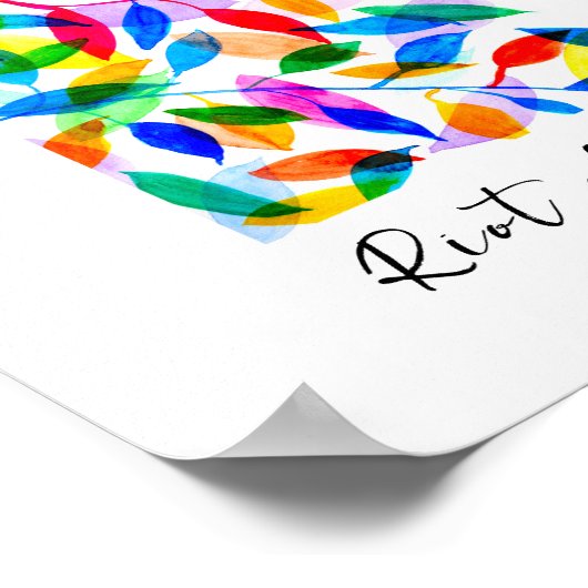 Kleurrijke Waterverf Vallende Bladeren Custom Poster (Hoek)