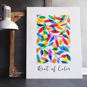 Kleurrijke Waterverf Vallende Bladeren Custom Poster