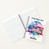 Kleurrijke waterverf van de skyline van Washington Notitieboek (Binnen)