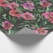 Kleurrijke Waterverf van papaver Kloof van bloem Cadeaupapier (Hoek)