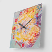 Kleurrijke Waterverf van vis — Koolboys — Nursery Vierkante Klok (Hoek)