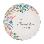 Kleurrijke Waterverf Vaste bloem Snijplank (Voorkant)