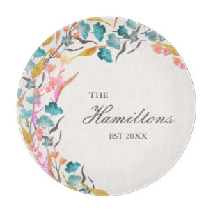 Kleurrijke Waterverf Vaste bloem Snijplank