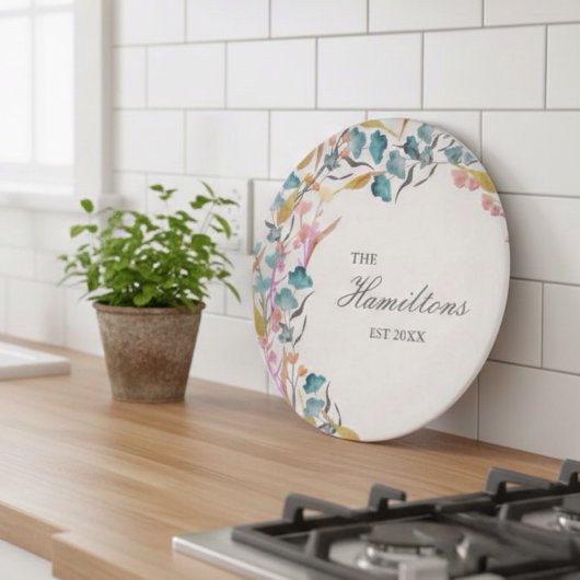 Kleurrijke Waterverf Vaste bloem Snijplank