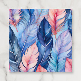 Kleurrijke Waterverf Veer Kunst Cadeautags Bedankjes Labels