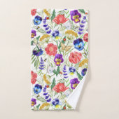 Kleurrijke Waterverf Veldbloemen papaja's Bad Handdoek (Handdoek)
