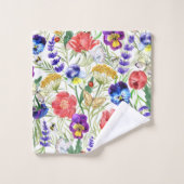 Kleurrijke Waterverf Veldbloemen papaja's Bad Handdoek (Wasdoekje)