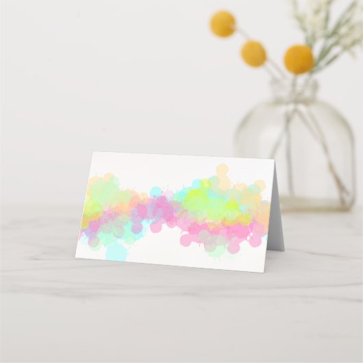 Kleurrijke Waterverf Verf Spletters Plaatskaartje (Voorkant)