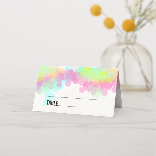 Kleurrijke Waterverf Verf Spletters Plaatskaartje (Voorkant)