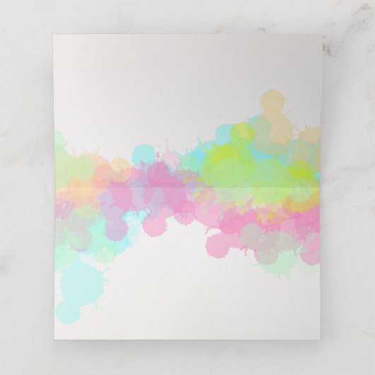 Kleurrijke Waterverf Verf Spletters Plaatskaartje (Binnenkant ongevouwen)