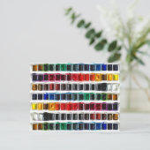 Kleurrijke waterverf verfkunstenaar pallet briefkaart (Staand voorkant)