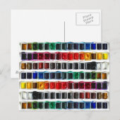 Kleurrijke waterverf verfkunstenaar pallet briefkaart (Voorkant / Achterkant)