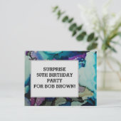 Kleurrijke waterverf verjaardagsuitnodiging briefk briefkaart (Staand voorkant)