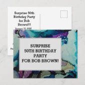 Kleurrijke waterverf verjaardagsuitnodiging briefk briefkaart (Voorkant / Achterkant)