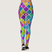 Kleurrijke Waterverf vierkantjes elke kleur raster Leggings (Achterkant)