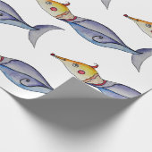 Kleurrijke Waterverf vis Cadeaupapier (Hoek)