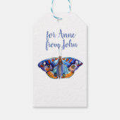 Kleurrijke waterverf vlinder cadeaulabel (Achterkant)