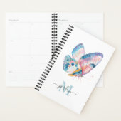 Kleurrijke Waterverf Vlinder met Monogram Planner (Display)